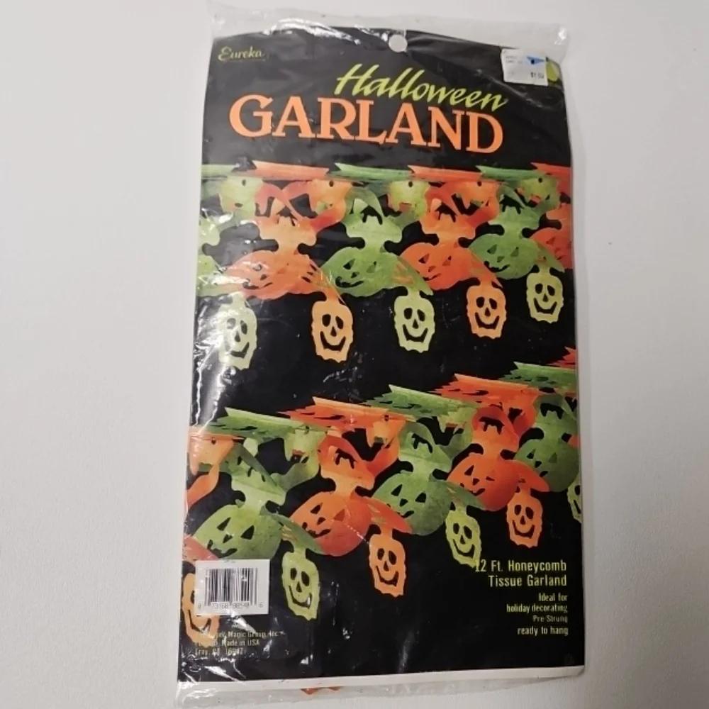 Vintage Eureka Halloween Honeycomb Tissue Garland 12' The Paper Magic Group